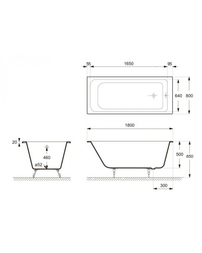 Ванна чугунная Delice Camelot 180х80 DLR230616