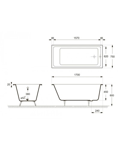 Ванна чугунная Delice Level 170х75 DLR230602