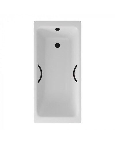 Ванна чугунная Delice Parallel 150х70 с черными матовыми ручками DLR220503RB