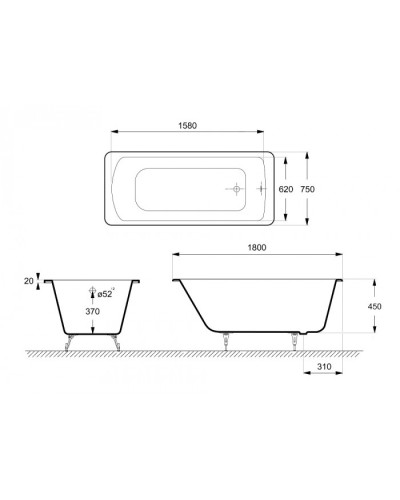 Ванна чугунная Delice Prestige 180х75 DLR230601