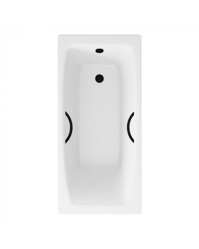 Ванна чугунная Delice Repos 150х70 с черными матовыми ручками DLR220507RB