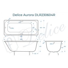 Ванна чугунная Delice Aurora 160х75 с отверстиями под ручки DLR230604R