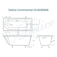 Ванна чугунная Delice Continental 160х70 DLR230626