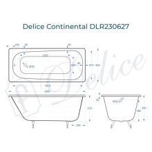 Ванна чугунная Delice Continental 180х80 DLR230627