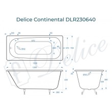 Ванна чугунная Delice Continental 120х70 DLR230640