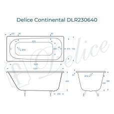 Ванна чугунная Delice Continental 120х70 DLR230640