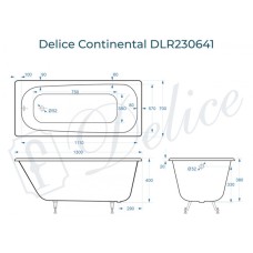 Ванна чугунная Delice Continental 130х70 DLR230641