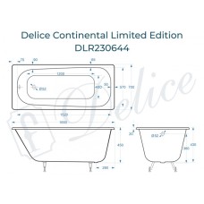 Ванна чугунная Delice Continental Limited Edition 165х70 DLR230644