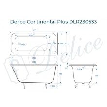 Ванна чугунная Delice Continental PLUS 150х70 DLR230633