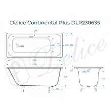 Ванна чугунная Delice Continental PLUS 170х75 DLR230635