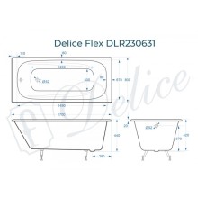 Ванна чугунная Delice Flex 170х80 DLR230631