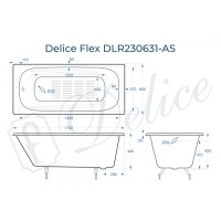 Ванна чугунная Delice Flex 170х80 с антискользящим покрытием DLR230631-AS