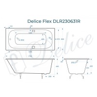 Ванна чугунная Delice Flex 170х80 с отверстиями под ручки DLR230631R