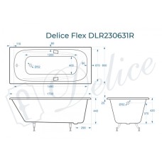 Ванна чугунная Delice Flex 170х80 с отверстиями под ручки DLR230631R