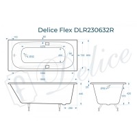 Ванна чугунная Delice Flex 180х85 с отверстиями под ручки DLR230632R