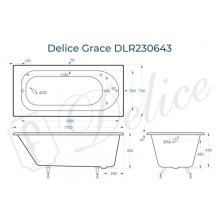 Ванна чугунная Delice Grace 170х70 DLR230643