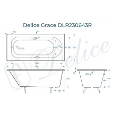 Ванна чугунная Delice Grace 170х70 с отверстиями под ручки DLR230643R