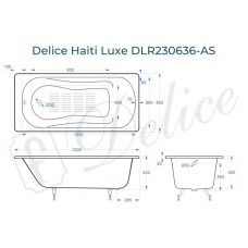 Ванна чугунная Delice Haiti Luxe 150х80 с антискользящим покрытием DLR230636-AS