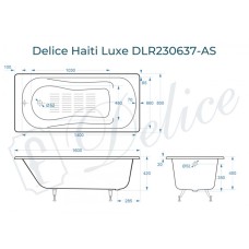 Ванна чугунная Delice Haiti Luxe 160х80 с антискользящим покрытием DLR230637-AS