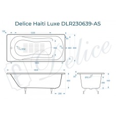 Ванна чугунная Delice Haiti Luxe 180х80 с антискользящим покрытием DLR230639-AS