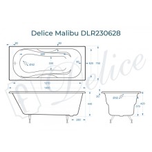 Ванна чугунная Delice Malibu 140х75 DLR230628