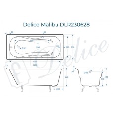 Ванна чугунная Delice Malibu 140х75 DLR230628