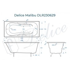 Ванна чугунная Delice Malibu 160х75 DLR230629