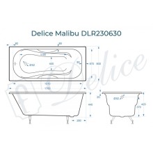 Ванна чугунная Delice Malibu 170х80 DLR230630