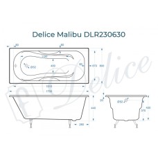Ванна чугунная Delice Malibu 170х80 DLR230630