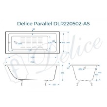 Ванна чугунная Delice Parallel 170х80 с антискользящим покрытием DLR220502-AS