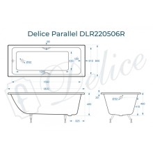 Ванна чугунная Delice Parallel 180х80 с ручками DLR220506R