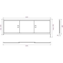 Экран под ванну 169,5х52 см белый глянец Onika Монако 517008