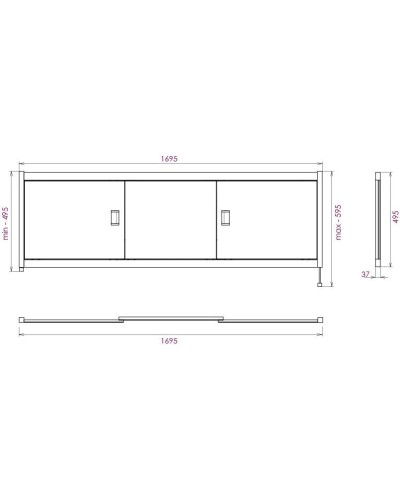 Экран под ванну 169,5х52 см белый глянец Onika Монако 517008