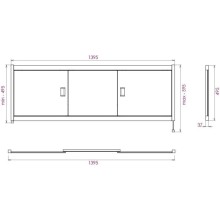 Экран под ванну 139,5х52 см белый глянец Onika Монако 514001