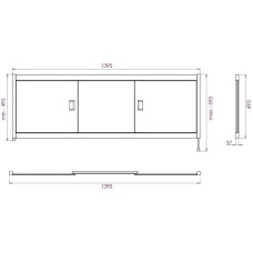 Экран под ванну 139,5х52 см белый глянец Onika Монако 514001