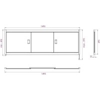 Экран под ванну 149,5х52 см белый глянец Onika Монако 515008