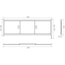 Экран под ванну 149,5х52 см белый глянец Onika Монако 515008