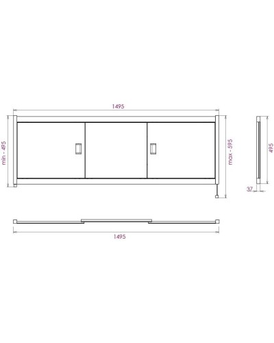 Экран под ванну 149,5х52 см белый глянец Onika Монако 515008