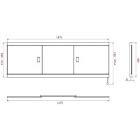 Экран под ванну 147х52 см белый глянец Onika Монако-Эконом 515014