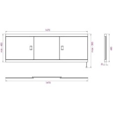 Экран под ванну 147х52 см белый глянец Onika Монако-Эконом 515014