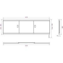 Экран под ванну 167х52 см белый глянец Onika Монако-Эконом 517014