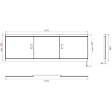 Экран под ванну 167х52 см белый глянец Onika Монако-Эконом 517014