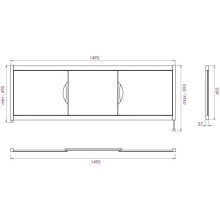 Экран под ванну 149,5х52 см белый глянец Onika Лагуна 515003