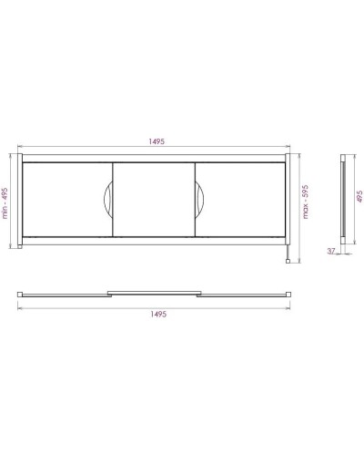Экран под ванну 149,5х52 см белый глянец Onika Лагуна 515003