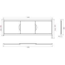 Экран под ванну 159,5х52 см белый глянец Onika Лагуна 516002