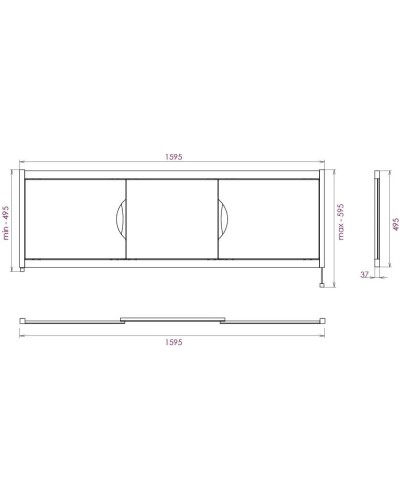 Экран под ванну 159,5х52 см белый глянец Onika Лагуна 516002