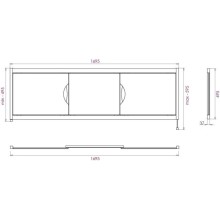 Экран под ванну 169,5х52 см белый глянец Onika Лагуна 517004