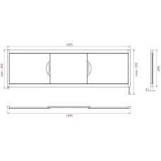Экран под ванну 169,5х52 см белый глянец Onika Лагуна 517004