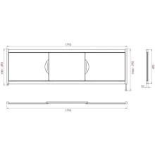Экран под ванну 179,5х52 см белый глянец Onika Лагуна 518007