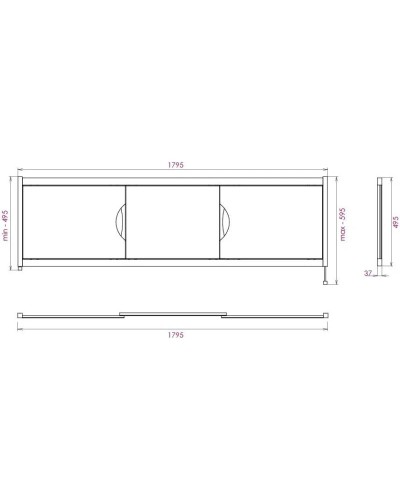 Экран под ванну 179,5х52 см белый глянец Onika Лагуна 518007